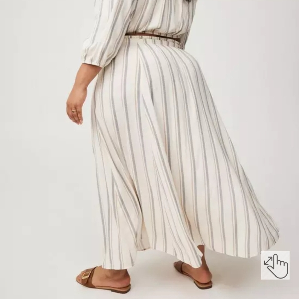 6x Striped Maxi Skirt - Ivory/Black - Picture 3 of 4